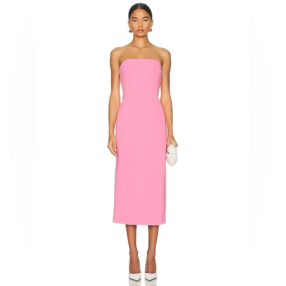 A.L.C. Grapefruit Elizabeth Strapless Midi Dress - Picture 1 of 7